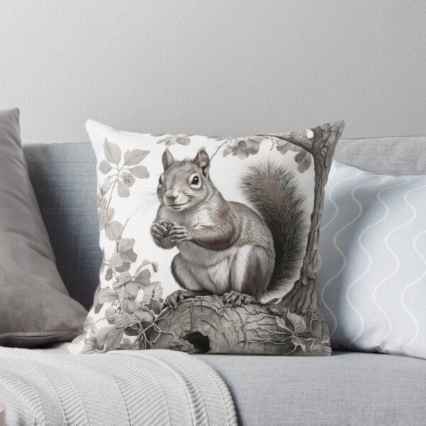 Item preview, Black and white Squirrel pencil drawing designed and sold by Pencil-Art.
