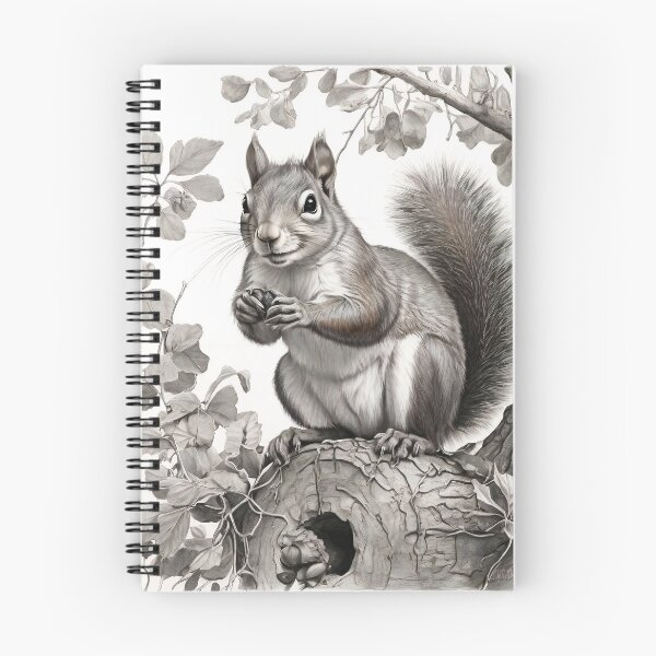 Item preview, Black and white Squirrel pencil drawing designed and sold by Pencil-Art.