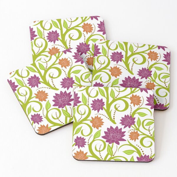 Item preview, Swirly leaves vines and flowers on white background designed and sold by MarySchwindt.