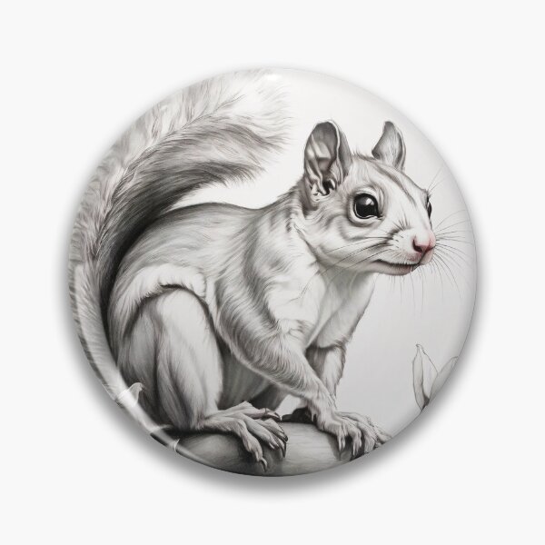 Item preview, Black and white Squirrel pencil drawing designed and sold by Pencil-Art.