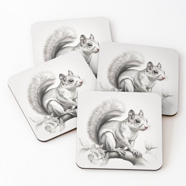 Item preview, Black and white Squirrel pencil drawing designed and sold by Pencil-Art.