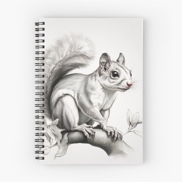 Item preview, Black and white Squirrel pencil drawing designed and sold by Pencil-Art.