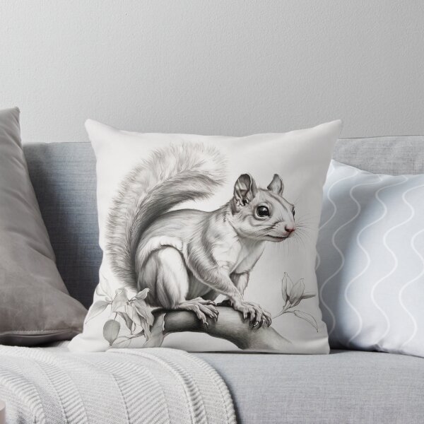 Item preview, Black and white Squirrel pencil drawing designed and sold by Pencil-Art.