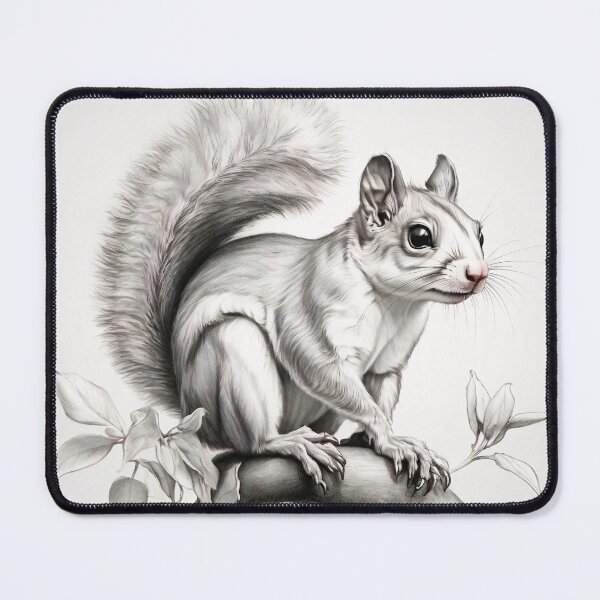 Item preview, Black and white Squirrel pencil drawing designed and sold by Pencil-Art.