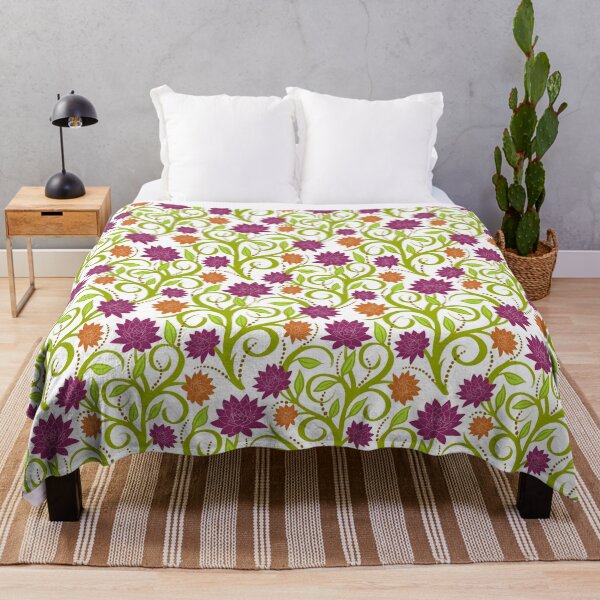 Item preview, Swirly leaves vines and flowers on white background designed and sold by MarySchwindt.