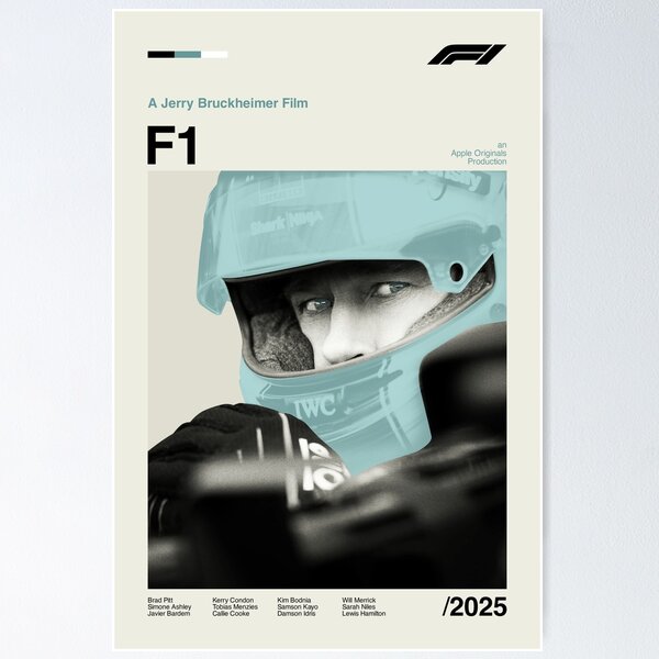 Item preview, F1 Movie Brad Pitt ApexGP Modern Mid Century Poster designed and sold by The Armorsmith.