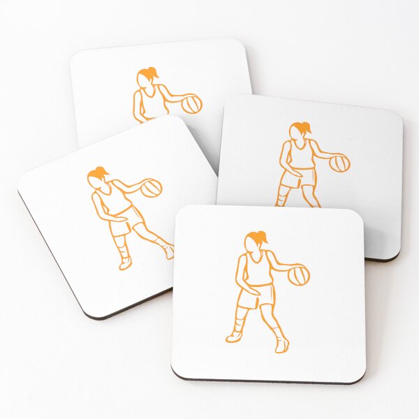 Item preview, Orange Outline Female Basketball Player Vector Art - WNBA Inspired designed and sold by Greemo03.