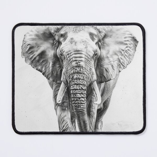 Item preview, Black and White Elephant pencil drawing designed and sold by Pencil-Art.