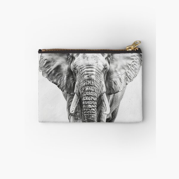 Item preview, Black and White Elephant pencil drawing designed and sold by Pencil-Art.