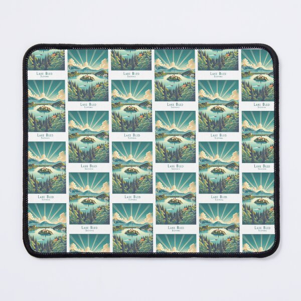 Item preview, Vintage Lake Bled Slovenia travel poster - Minimal Retro Illustration designed and sold by pod24.