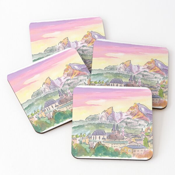 Item preview, Berchtesgaden Bavaria with Watzmann and Sunrise Sky designed and sold by artshop77.