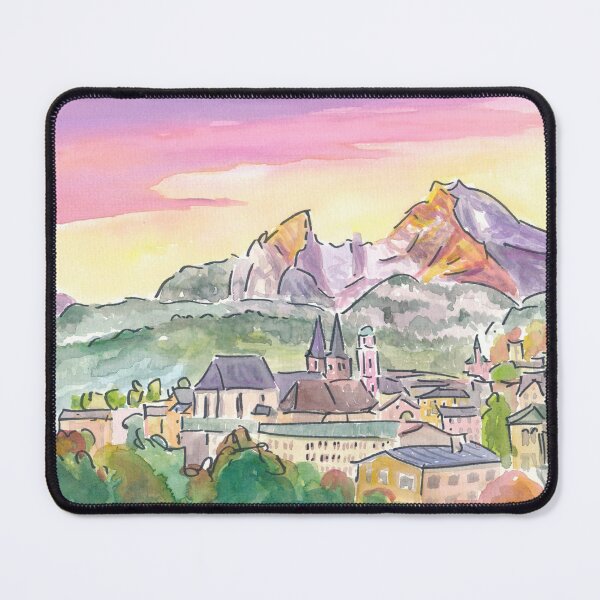 Item preview, Berchtesgaden Bavaria with Watzmann and Sunrise Sky designed and sold by artshop77.