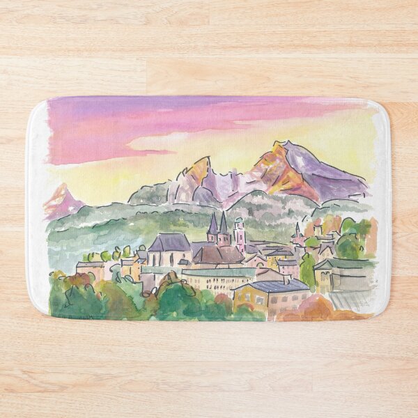 Item preview, Berchtesgaden Bavaria with Watzmann and Sunrise Sky designed and sold by artshop77.