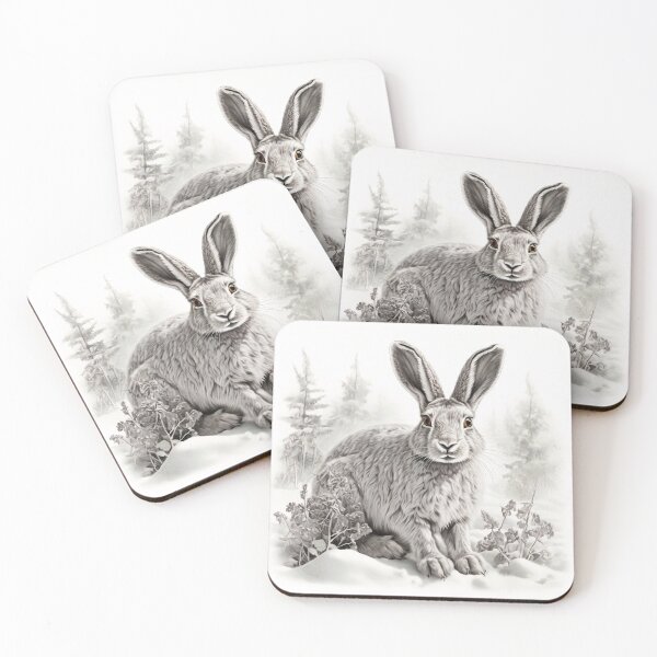 Item preview, Black and white Rabbit pencil drawing designed and sold by Pencil-Art.
