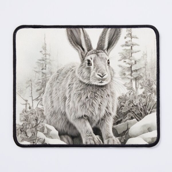 Item preview, Black and white Rabbit pencil drawing designed and sold by Pencil-Art.