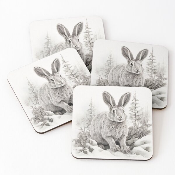 Item preview, Black and white Rabbit pencil drawing designed and sold by Pencil-Art.