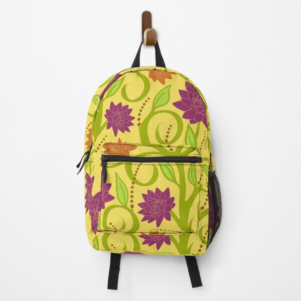 Item preview, Swirly leaves vines and flowers on yellow background designed and sold by MarySchwindt.