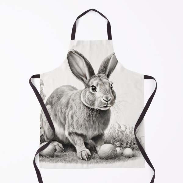 Item preview, Black and white Rabbit pencil drawing designed and sold by Pencil-Art.