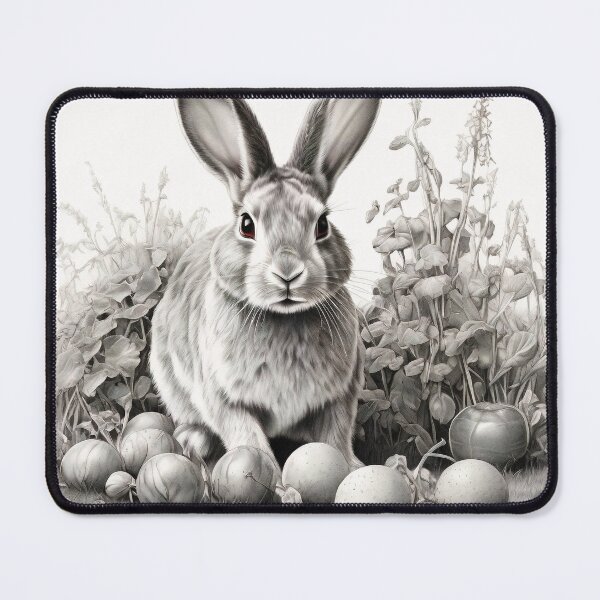 Item preview, Black and white Rabbit pencil drawing designed and sold by Pencil-Art.