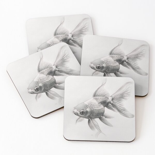 Item preview, Black and White fish Pencil Drawing designed and sold by Pencil-Art.
