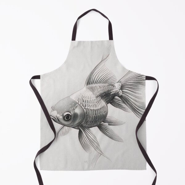 Item preview, Black and White fish Pencil Drawing designed and sold by Pencil-Art.