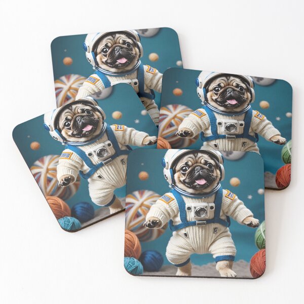 Item preview, Knitted lovable space pug designed and sold by Studio Quirk.