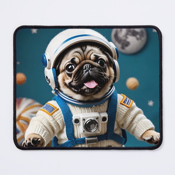 Item preview, Knitted lovable space pug designed and sold by Studio Quirk.