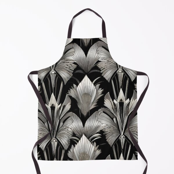 Item preview, Art Nouveau Geometric Silver and Black Pattern designed and sold by SloganExpress.
