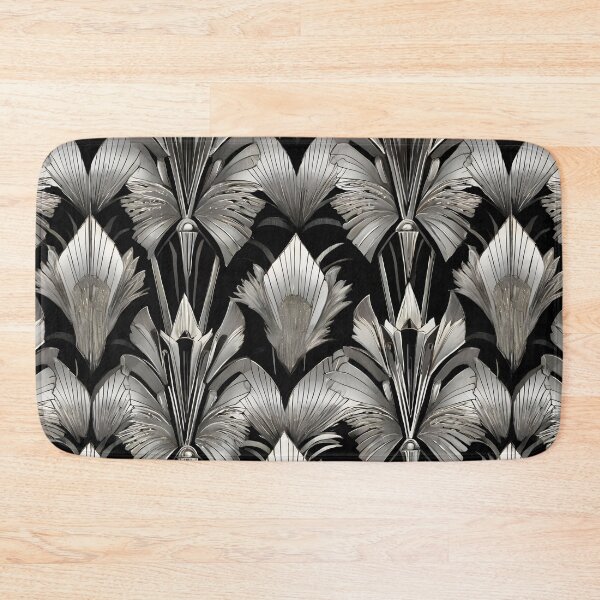 Item preview, Art Nouveau Geometric Silver and Black Pattern designed and sold by SloganExpress.
