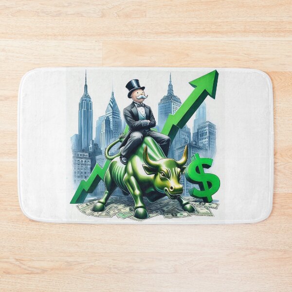 Item preview, Rich man and new york Stock Market charging bull ( wall street bullish Investor) designed and sold by LeStudioSHB.
