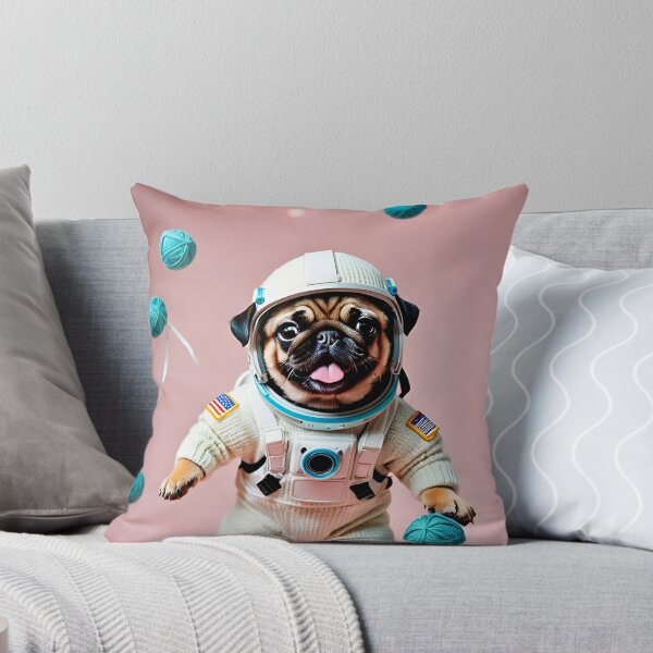 Item preview, Knitted lovable space pug designed and sold by Studio Quirk.