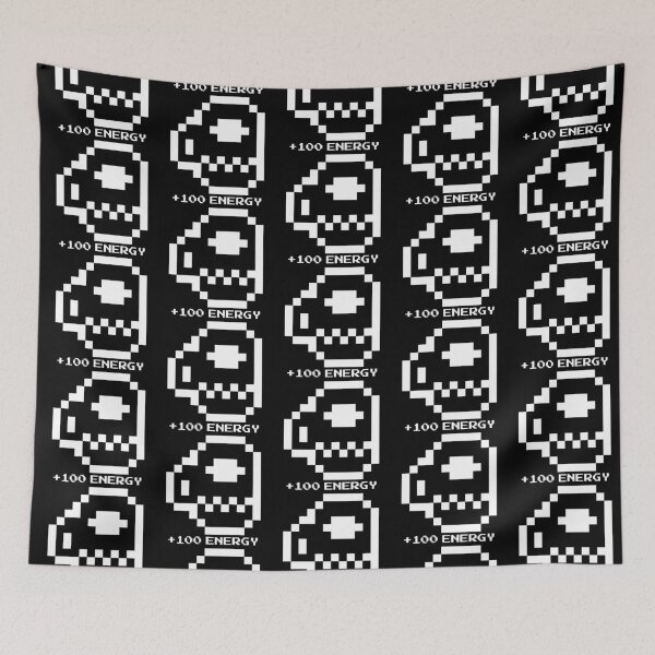 Item preview, +100 Energy Pixel Coffee Cup (white) designed and sold by garlicfriendsco.