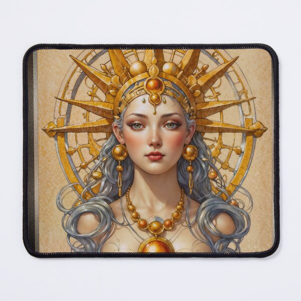 Item preview, Ethereal Fantasy Portrait Of The Golden Star Goddess Enchanting AI Concept Art Creation by Xzendor7 designed and sold by Xzendor7 Digital Art Creations.