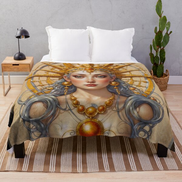 Item preview, Ethereal Fantasy Portrait Of The Golden Star Goddess Enchanting AI Concept Art Creation by Xzendor7 designed and sold by Xzendor7 Digital Art Creations.