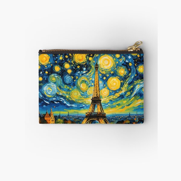 Item preview, Paris Eiffel tower cityscape Starry Night Van Gogh Style designed and sold by EmeraldeaArt.