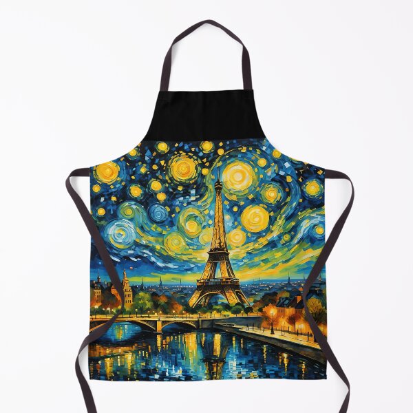 Item preview, Paris Eiffel tower cityscape Starry Night Van Gogh Style designed and sold by EmeraldeaArt.