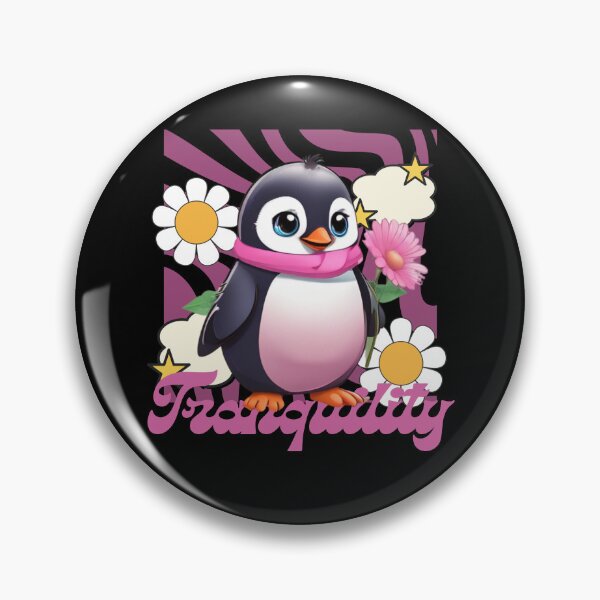 Item preview, Penguins and Flowers in Tranquility for penguin lovers designed and sold by penguinarchives.