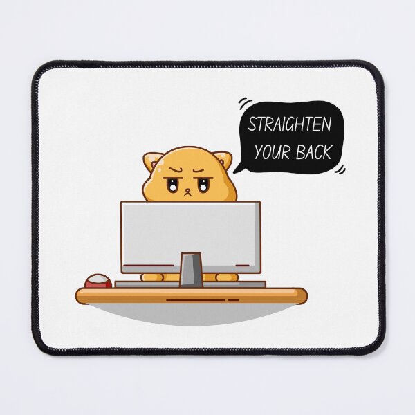 Item preview, Office Stickers | Laptop Sticker | Notebook Stickers | Cat Sticker | Straighten Your Back designed and sold by PrintEveryday.