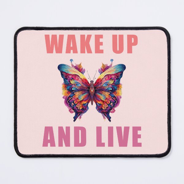 Item preview, wake up and live positive, quotes nature butterfly designed and sold by La Loca.