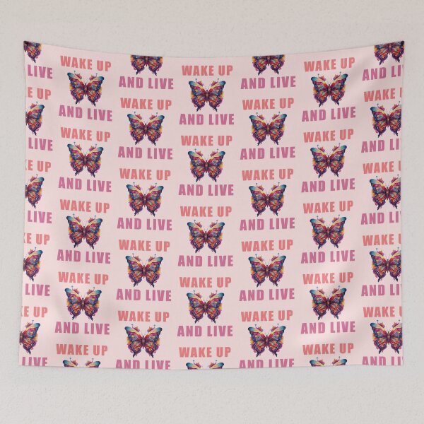 Item preview, wake up and live positive, quotes nature butterfly designed and sold by La Loca.