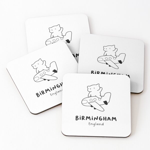 Item preview, Birmingham, England | Adorable Cat on Plane Design | Airplane Illustration | Cat's Trip designed and sold by RM-Journey.