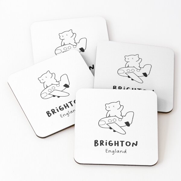 Item preview, Brighton, England | Adorable Cat on Plane Design | Airplane Illustration | Cat's Trip designed and sold by RM-Journey.