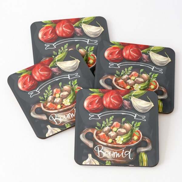 Item preview, Bamia Okra Delight: Experience the Savory Goodness and Aromatic Flavors of Middle Eastern Food- بامية بندورة لحمة طبيخ اكل عربي شرقي designed and sold by FUNqoosh.