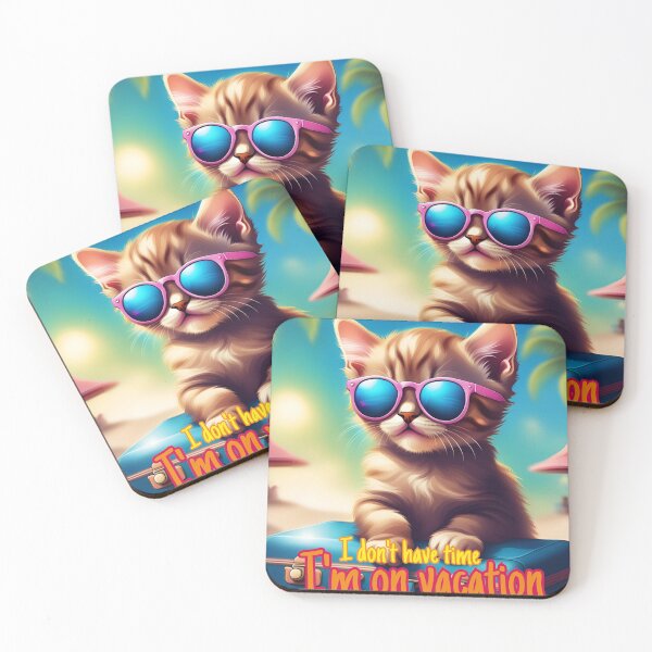 Item preview, cat on vacation with inscription   designed and sold by BooWearBer.