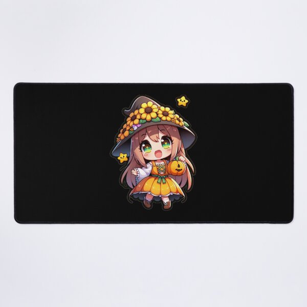 Item preview, Halloween Kawaii Girl With Yellow Flowers designed and sold by Blink Art Studio.