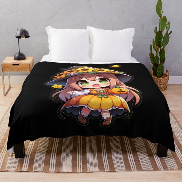 Item preview, Halloween Kawaii Girl With Yellow Flowers designed and sold by Blink Art Studio.