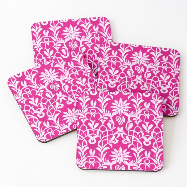 Item preview, White Flowers in Pink Background, Floral Pattern designed and sold by Liza36designs.