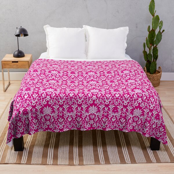 Item preview, White Flowers in Pink Background, Floral Pattern designed and sold by Liza36designs.