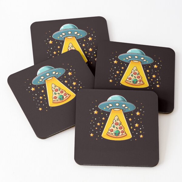 Item preview, Funny Alien Beaming Pizza designed and sold by Logiamerch.