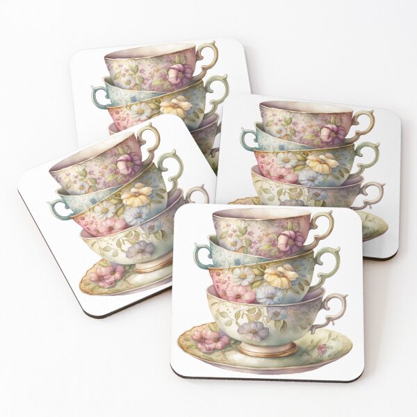 Item preview, Floral Tea Time - Cups designed and sold by GiraffeCreative.